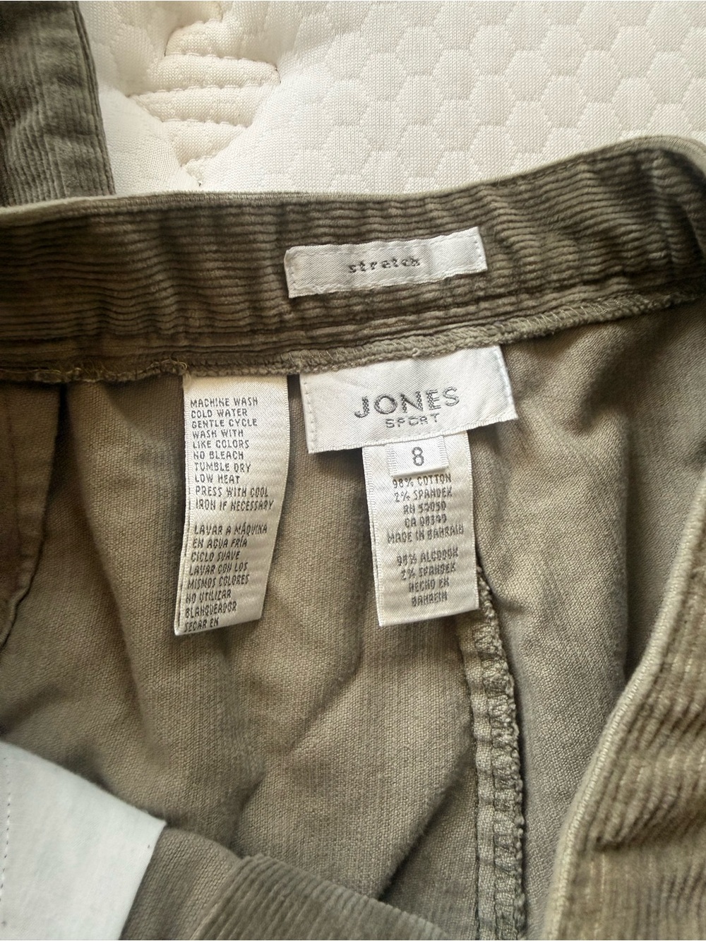 Women's Straight Leg Corduroy Pants in Olive Green - Picture 3 of 4